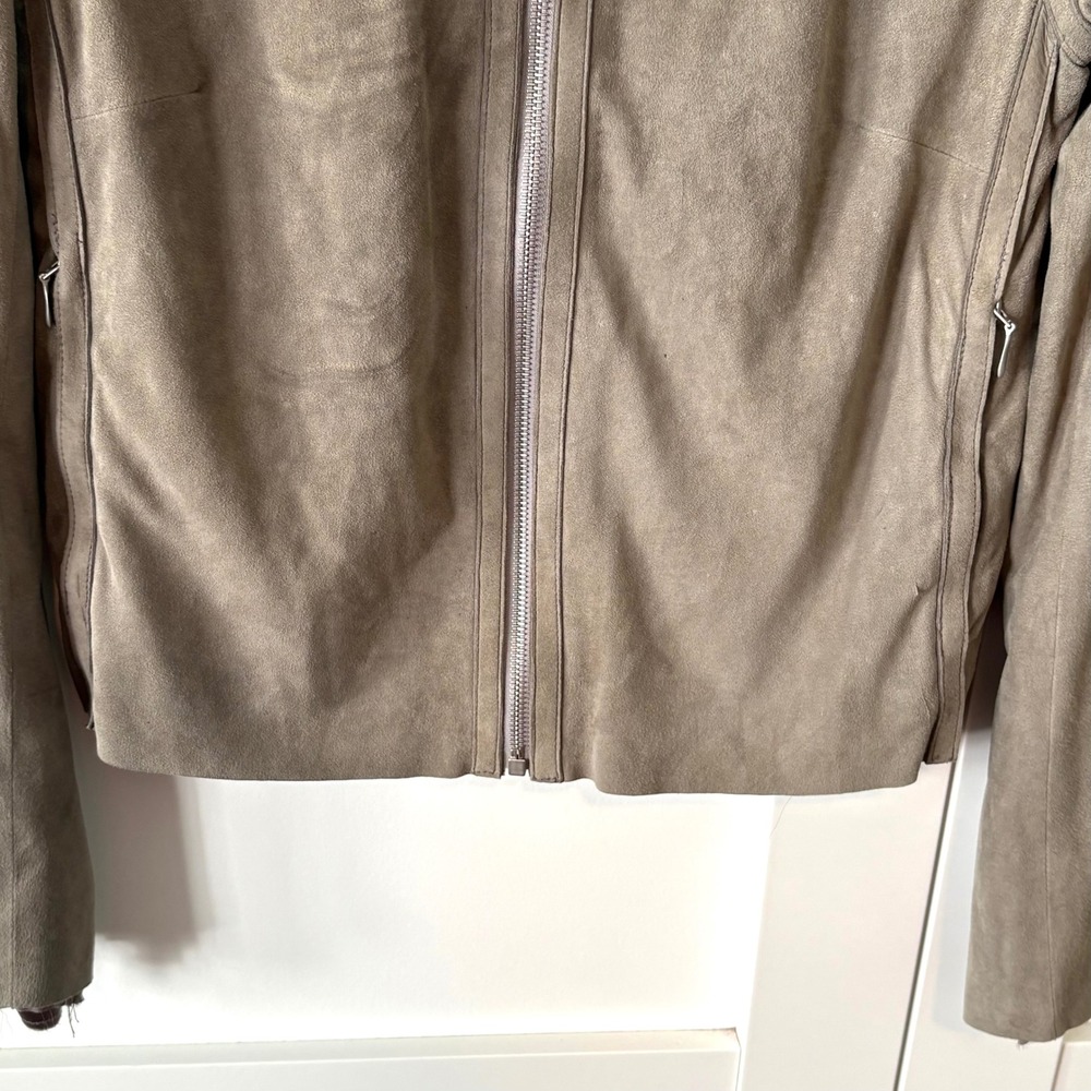 Gianetti Women's Taupe Italian Suede Zip Front‎ Jacket in Size S - Picture 4 of 14